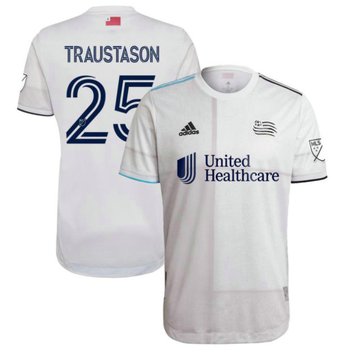 2021-22 New England Revolution Home White Authentic Jersey - #25 Arnor Traustason